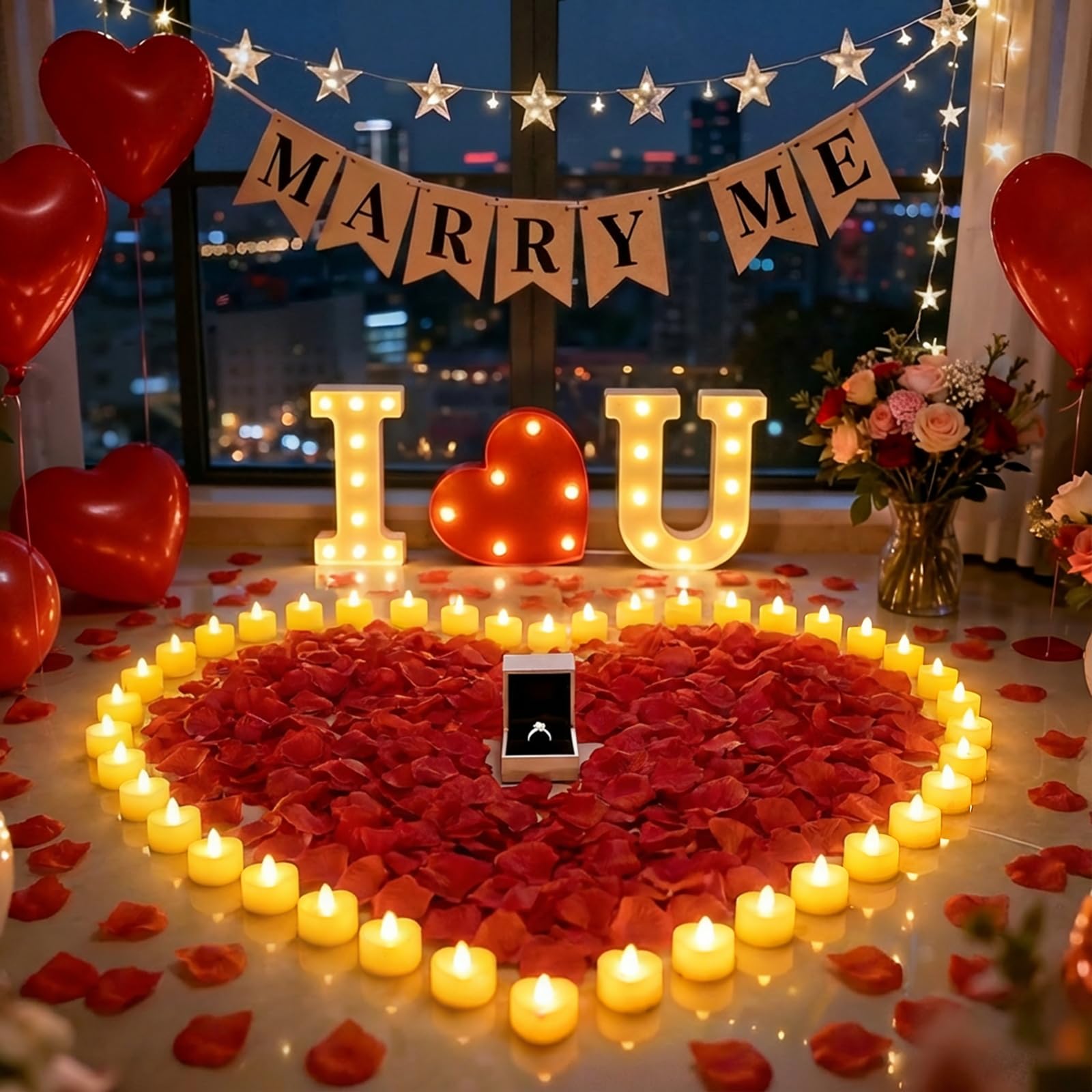 ARIKJ rose petals 2000 soft red petals create romantic ambiance.