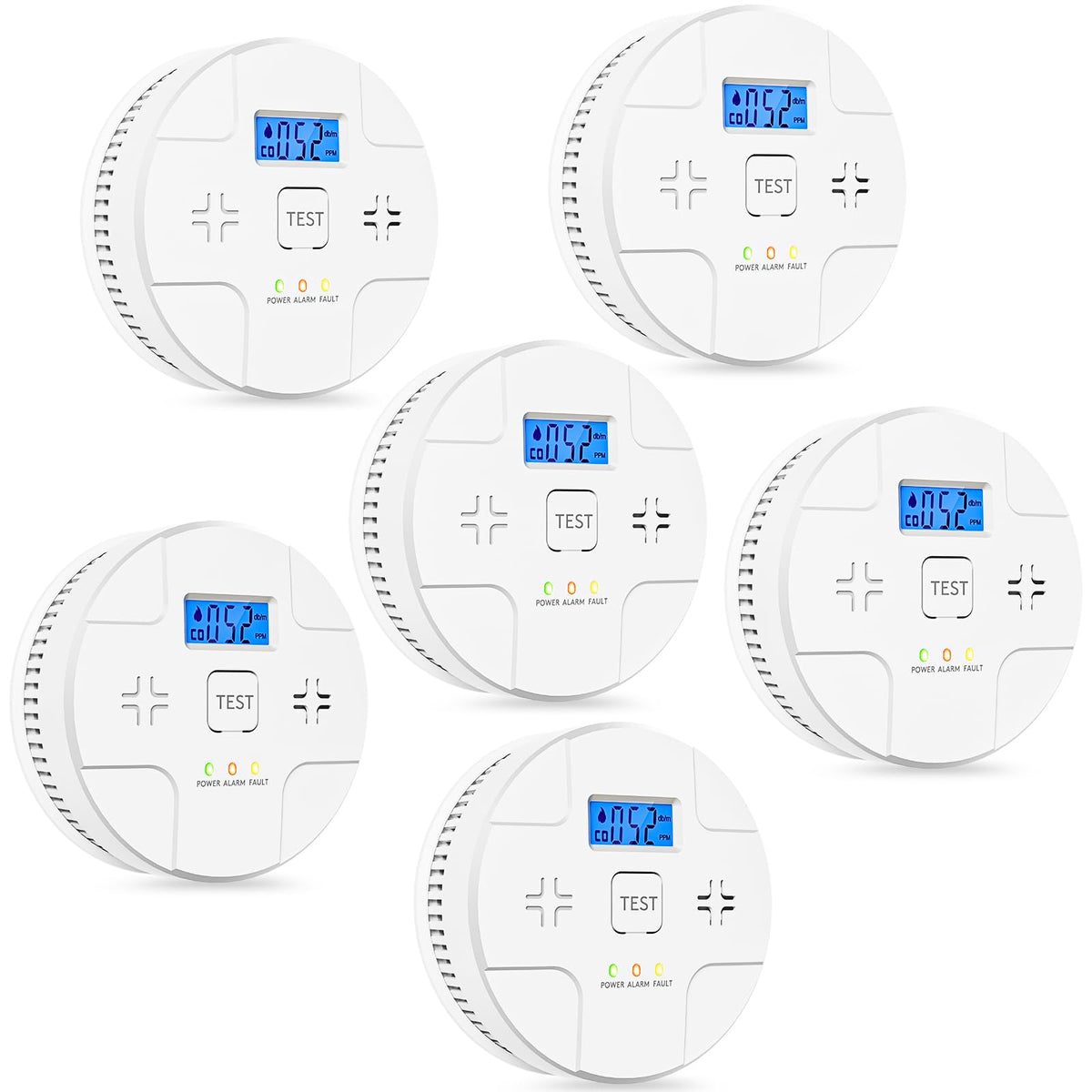 ARIKON smoke and CO alarm front view showing dual-threat protection for home safety