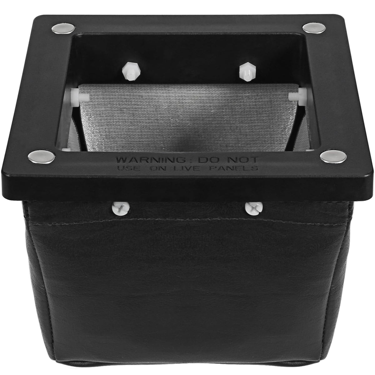 Arinakii magnetic shaving catcher dirt bag in use catching metal shavings during drilling