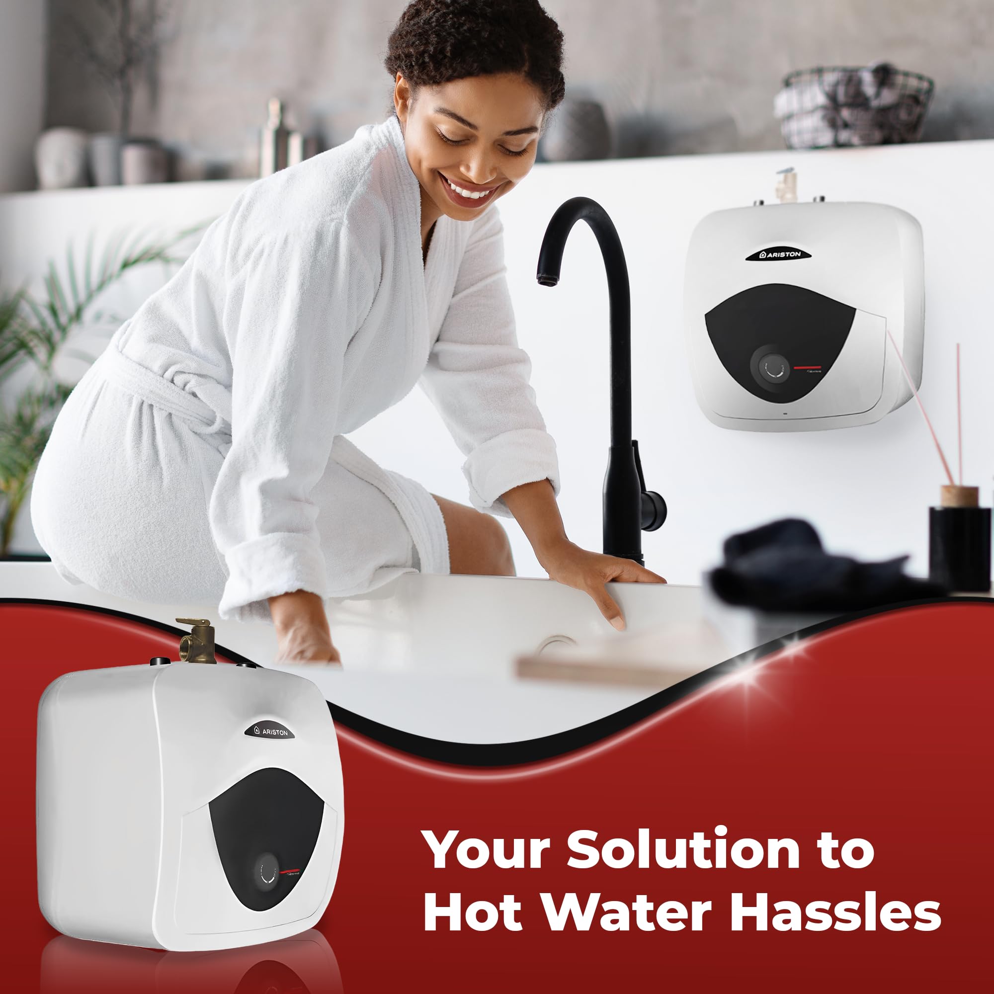 Plug-in design of Ariston Andris mini-tank simplifies quick setup