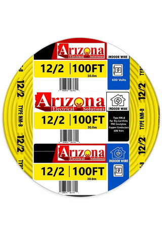Arizona Electrical Solutions 100 ft NM-B cable with yellow insulation for indoor installs.