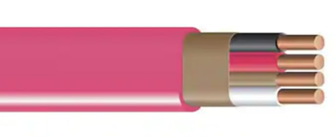 Arizona Electrical Solutions closeup of 10 AWG copper conductors with pink jacket for reliable power transmission