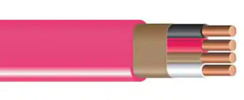 Arizona Electrical Solutions closeup of 10 AWG copper conductors with pink jacket for reliable power transmission