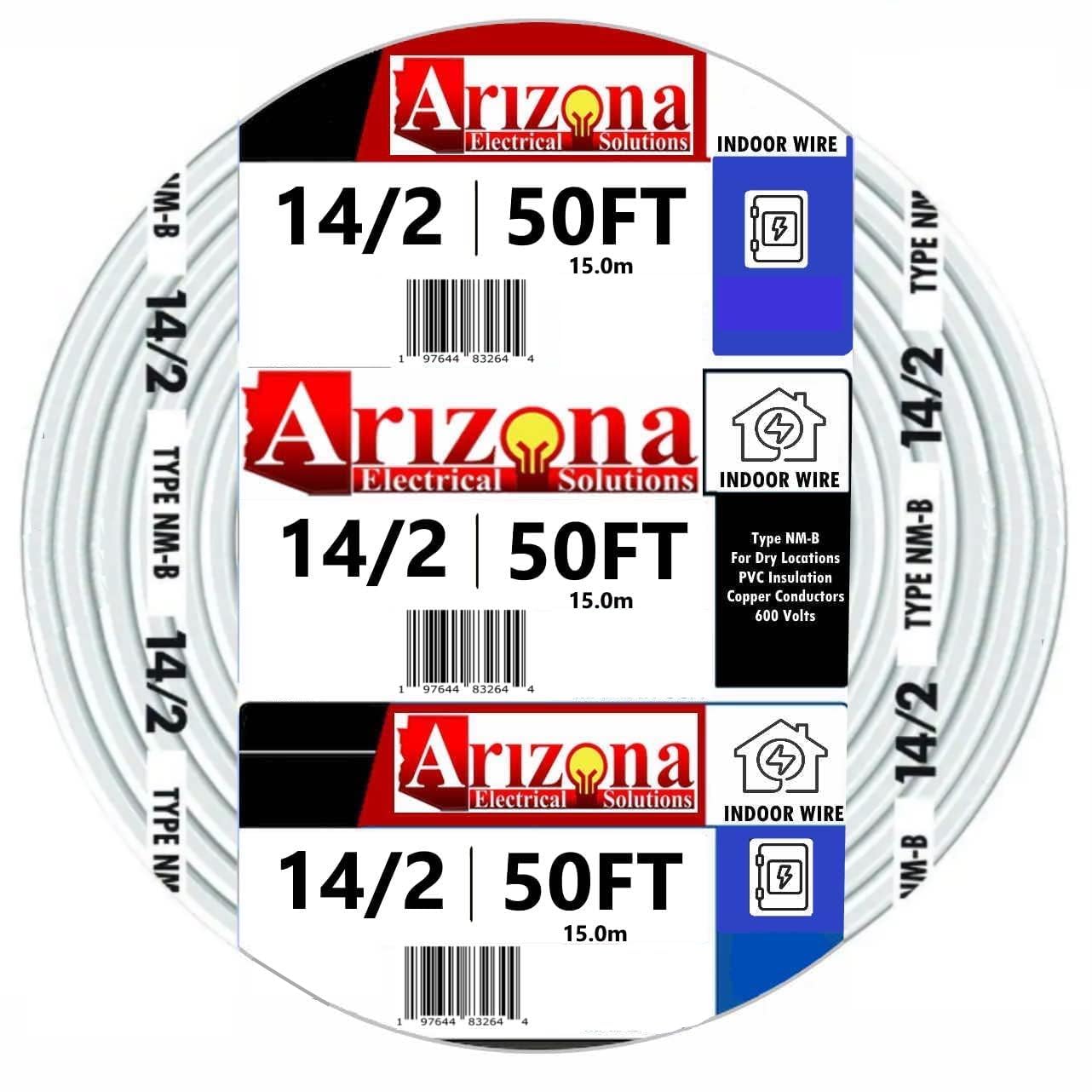 Arizona Electrical Solutions 50ft NM-B copper cable for dry indoor wiring