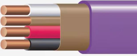 Arizona Electrical Solutions purple NM-B wire with PVC jacket for organized installations.