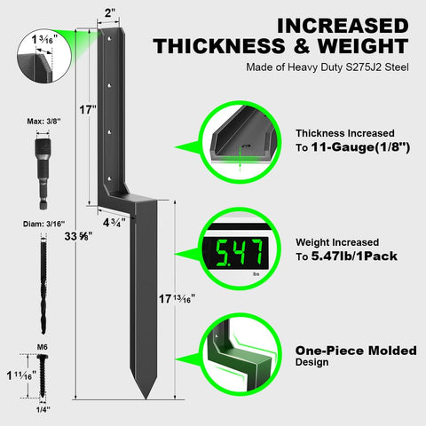 ARKSOLDIER 11ga steel stake assembly ready for quick installation and solid footing