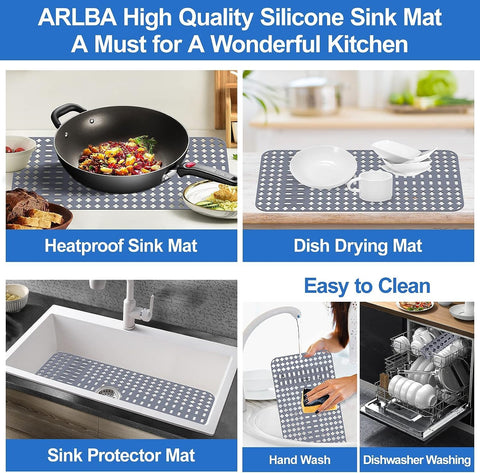 ARLBA sink mat dishwasher-safe cleaning simplifies maintenance.