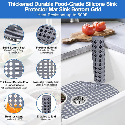 ARLBA sink mat heat-resistance use shows versatile kitchen protection.