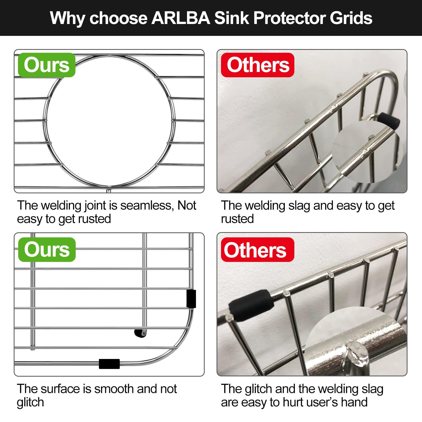 ARLBA 304 stainless steel grid demonstrates rust resistance and durability
