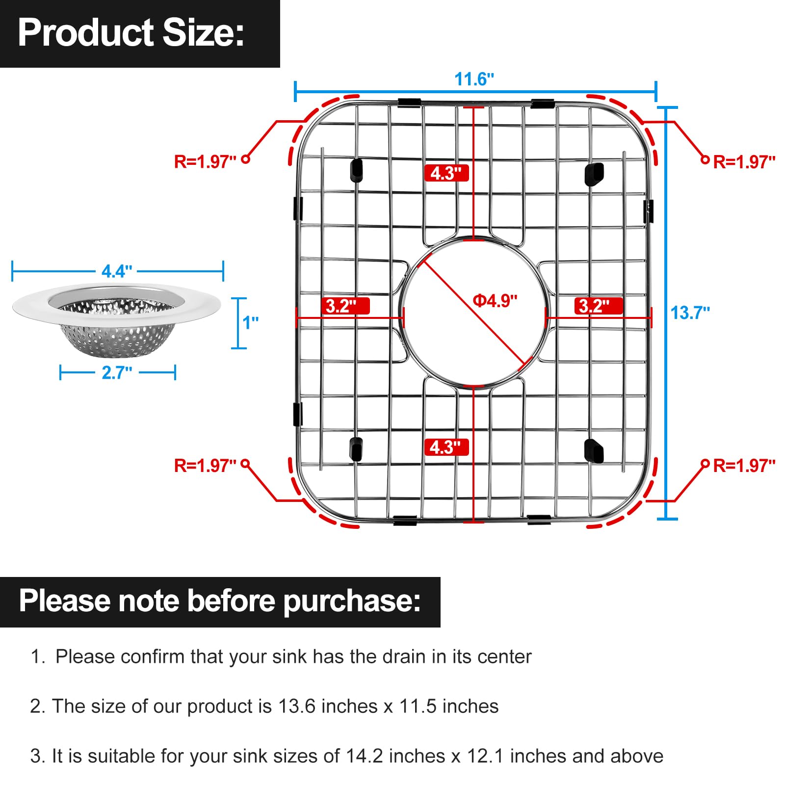 ARLBA bottom-protector grid elevates away from sink surface