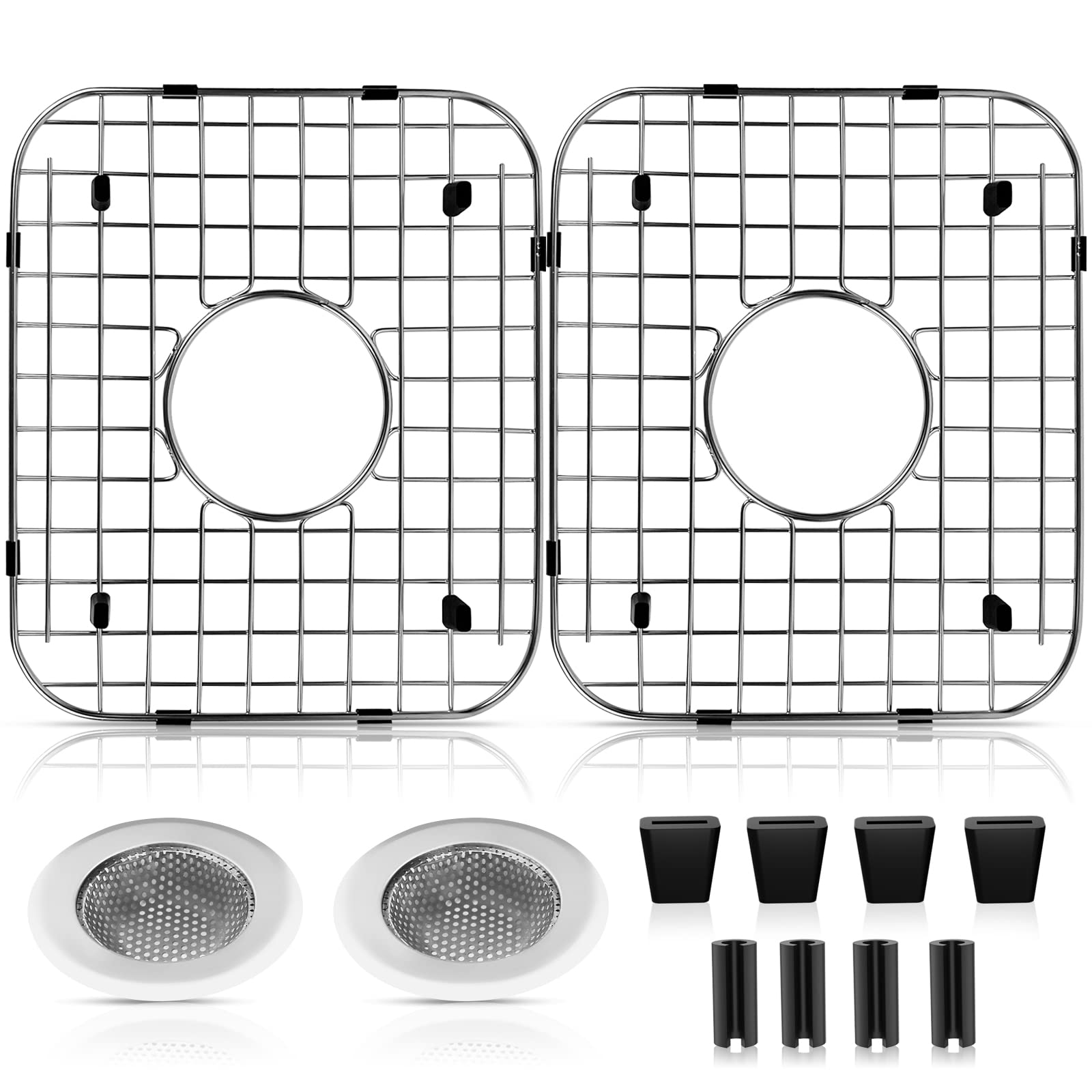 ARLBA sink grid with center drain protecting the sink and guiding drainage