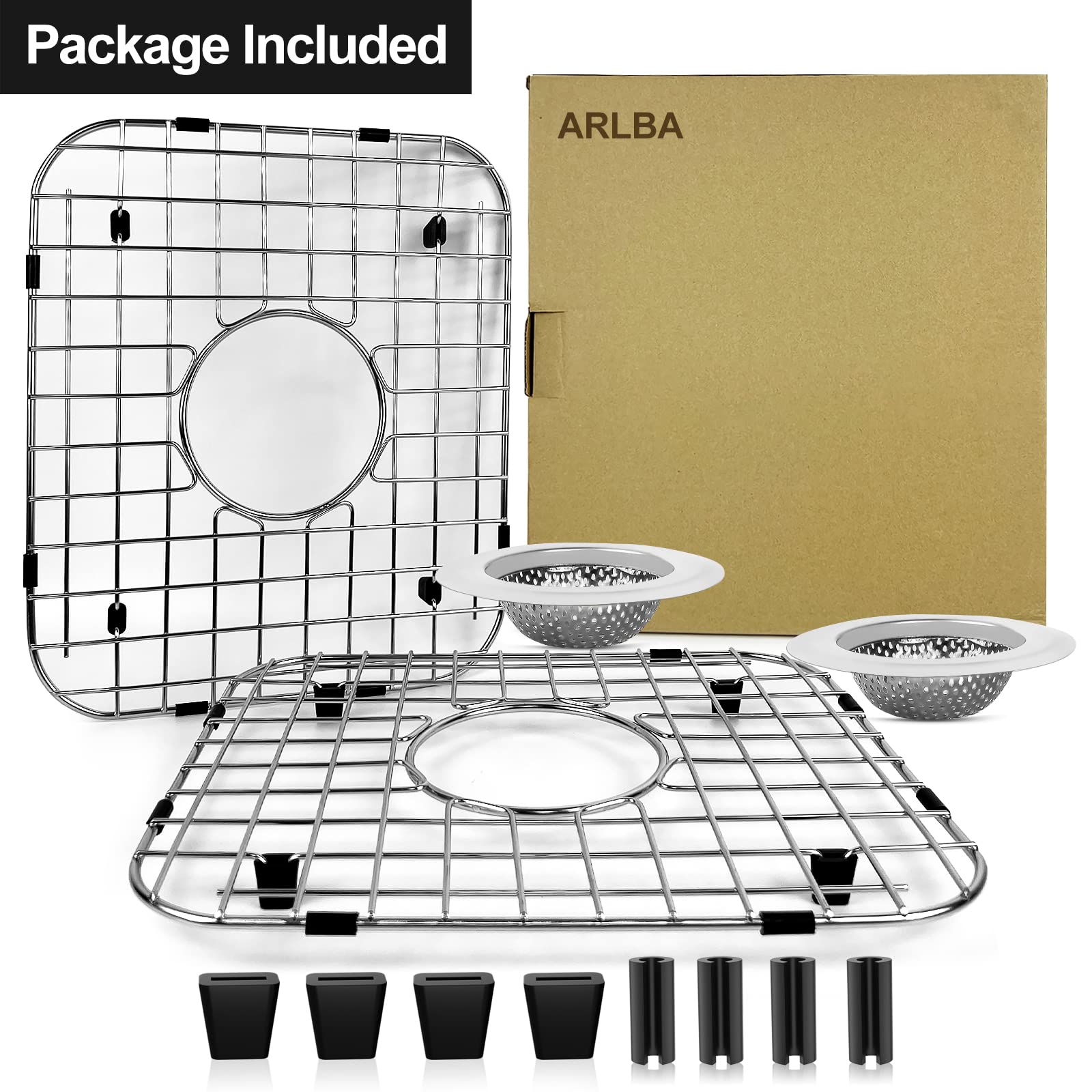ARLBA package contents: two grids, two strainers, eight feet