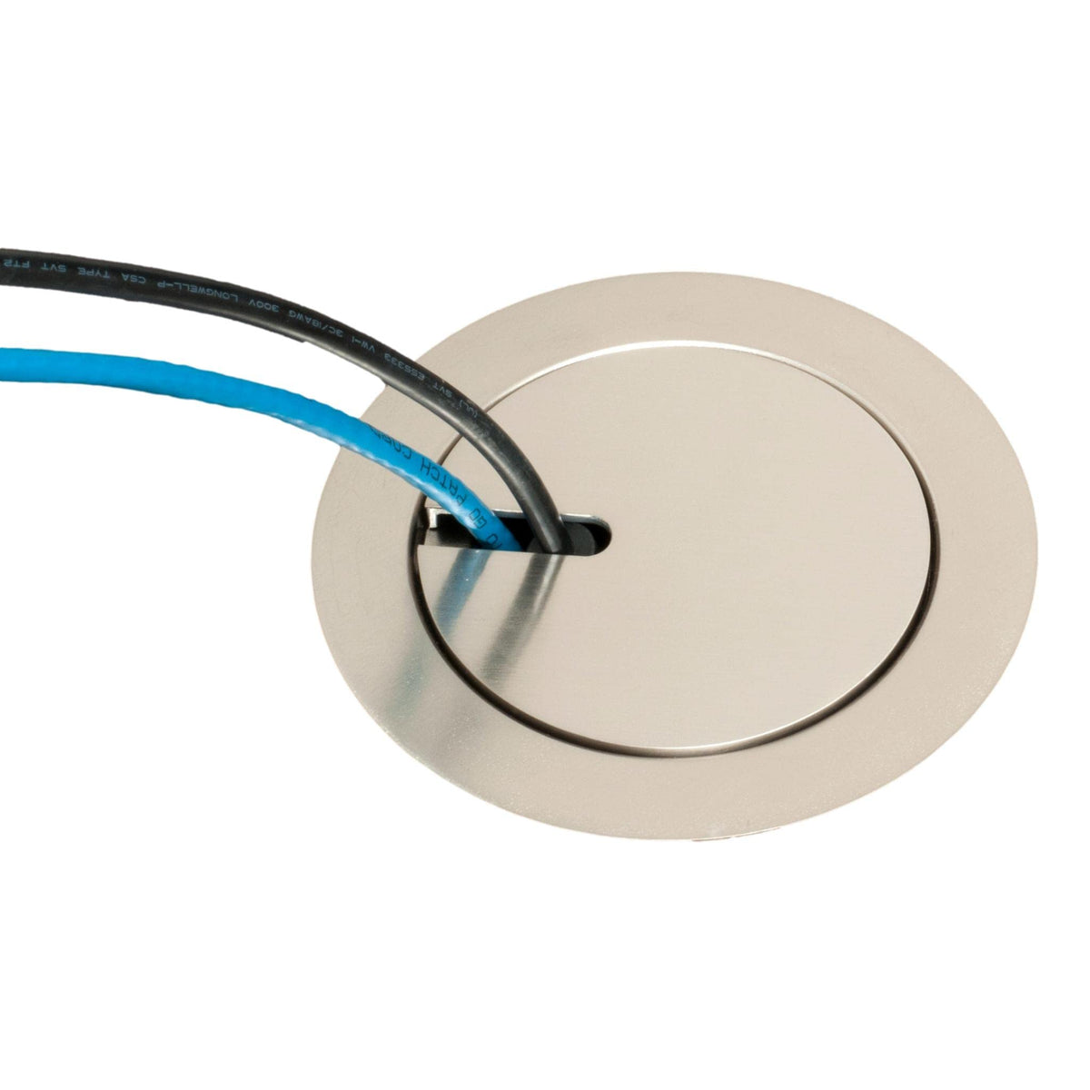 ARLINGTON FLBC4580 recessed floor box with nickel cover for concrete floors.