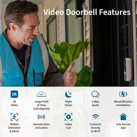 Arlo Video Doorbell 2K wall mount setup demonstration.