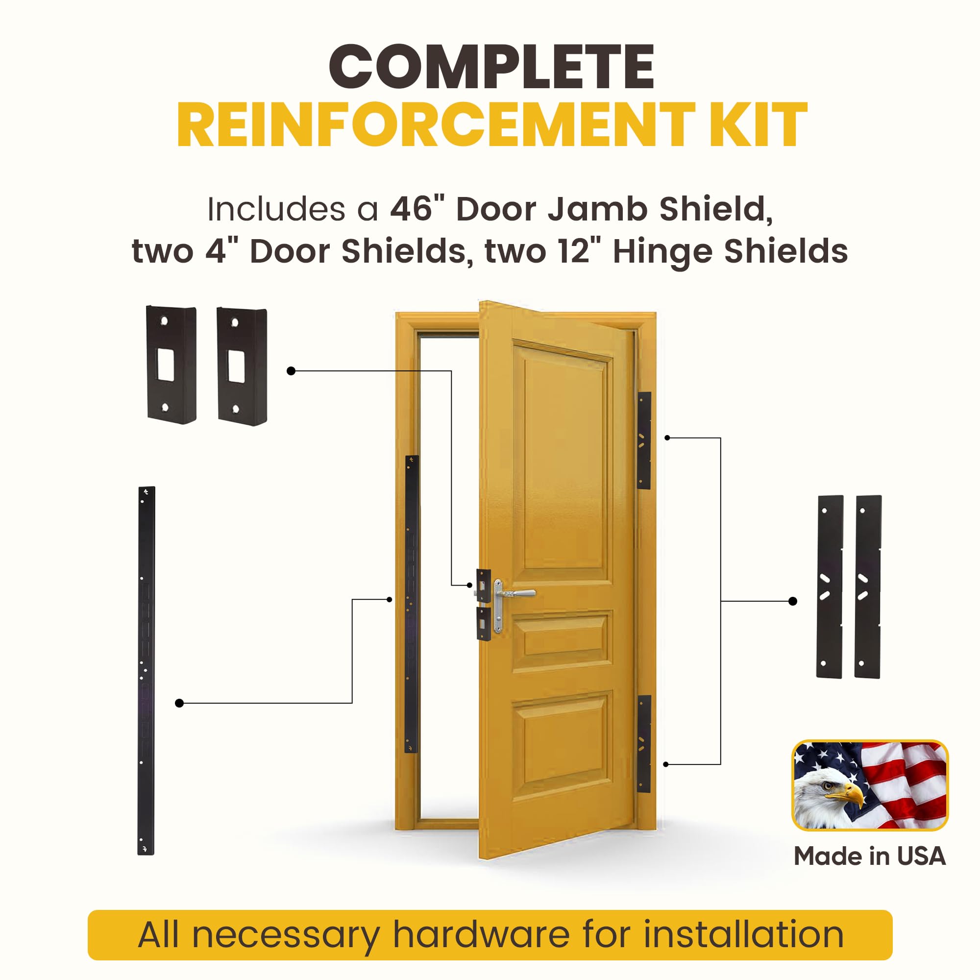 Armor Concepts Door Armor MAX hinge shield safeguards the left hinge area