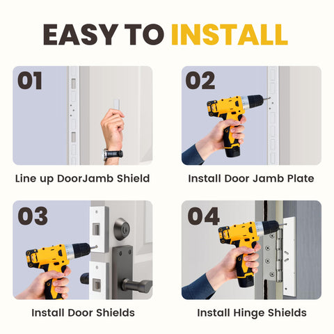 Armor Concepts Door Armor MAX includes screws and drill bit for quick installation.