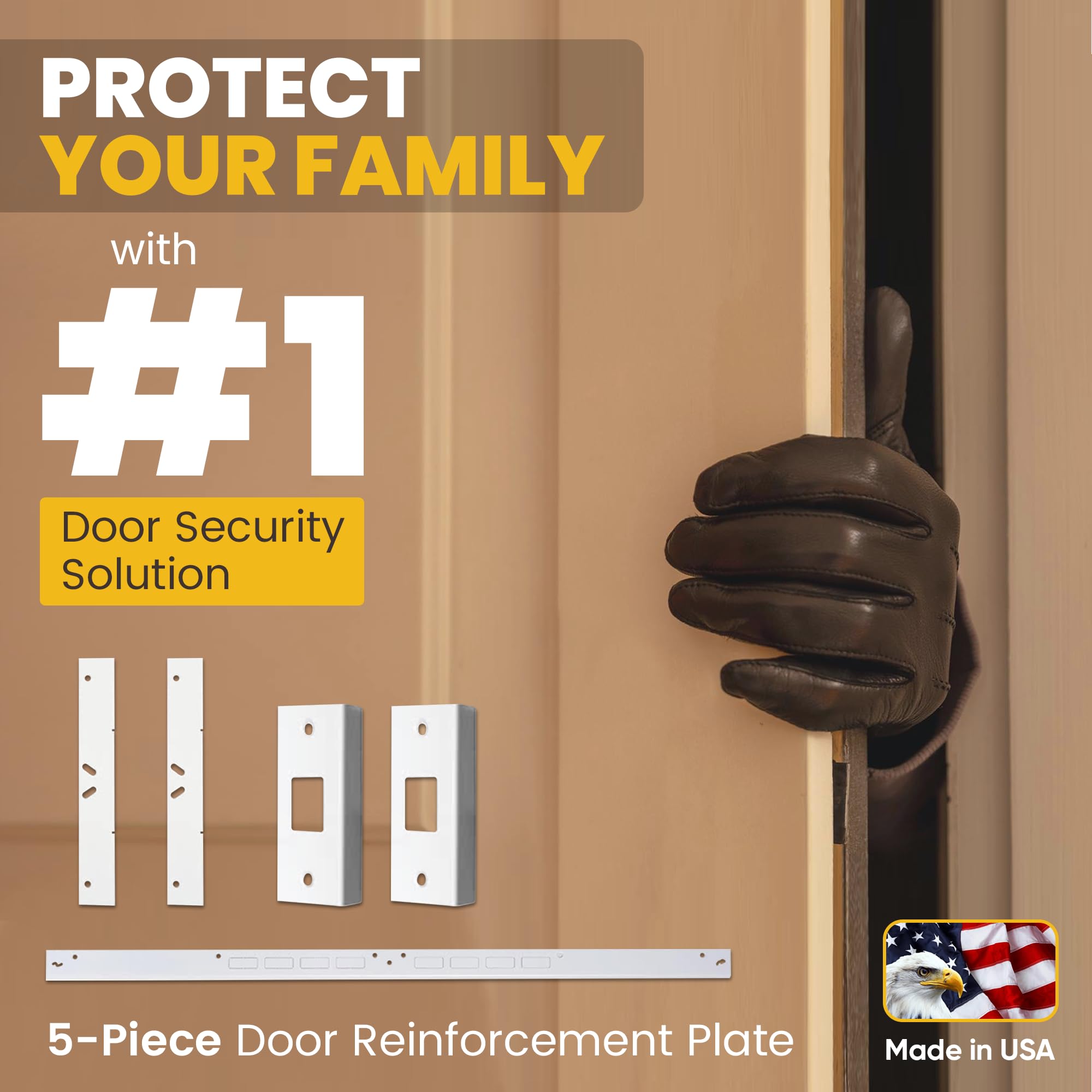 Armor Concepts Door Armor MAX made in the USA supports long-lasting security hardware.