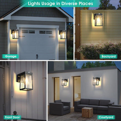 ARMXY wall-mount solar light with motion sensing enhances the entryway after dark
