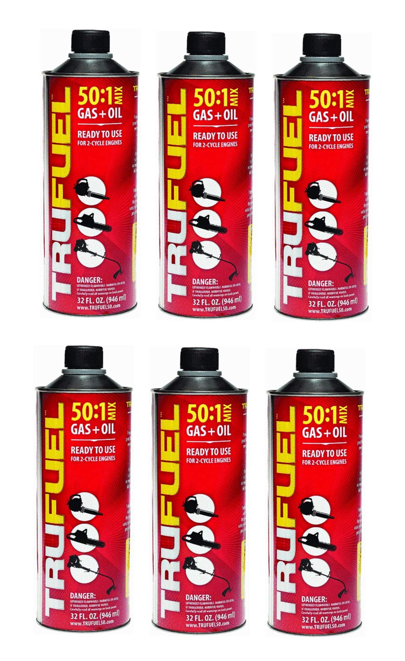Arnold TruFuel 50:1 six-pack 32oz bottle for easy starting and reliable operation.