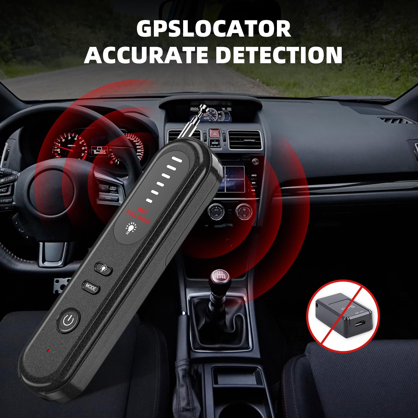 Aroeally detector with flashlight aids nighttime privacy sweeps.