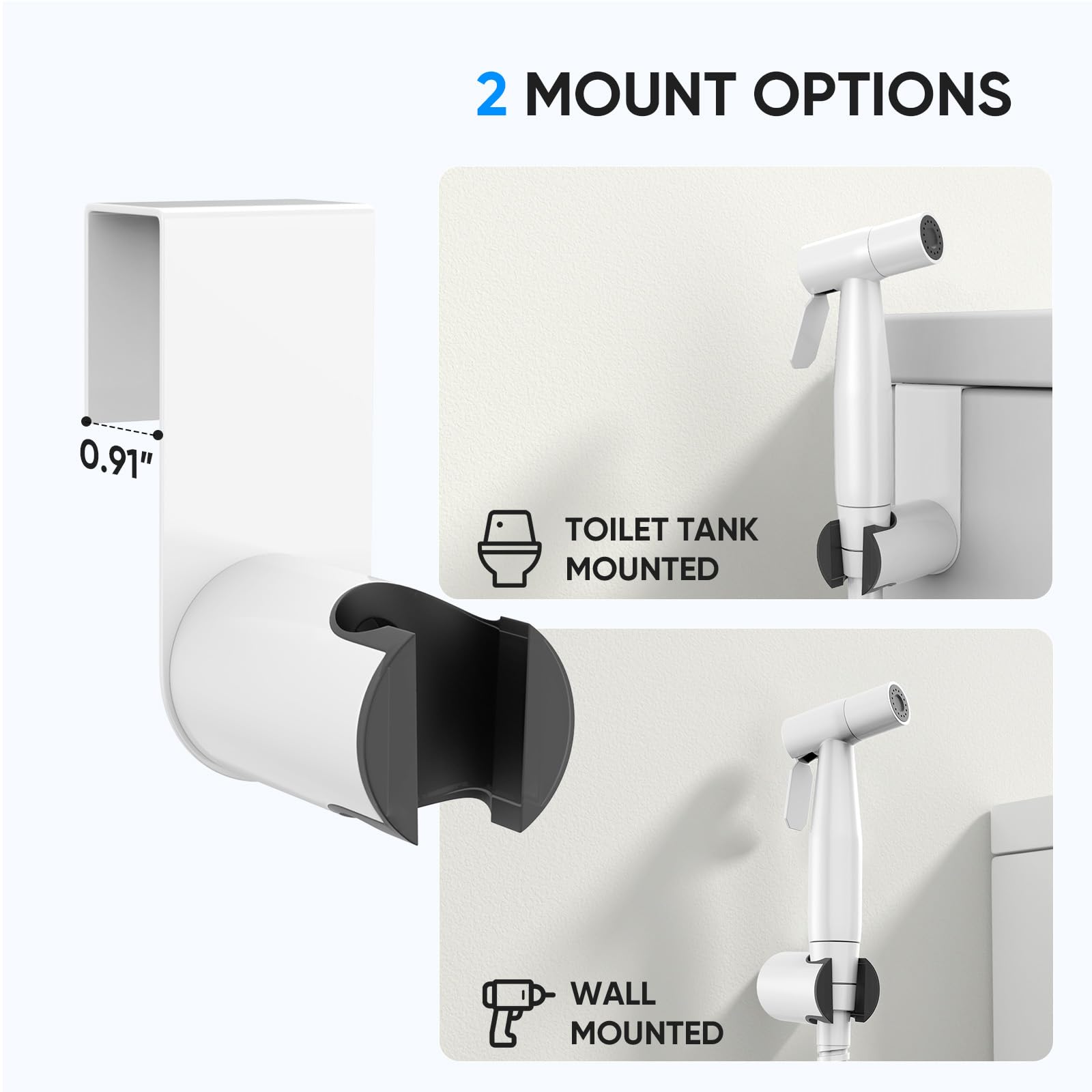 Arofa adjustable lever controls water pressure from gentle to jet.