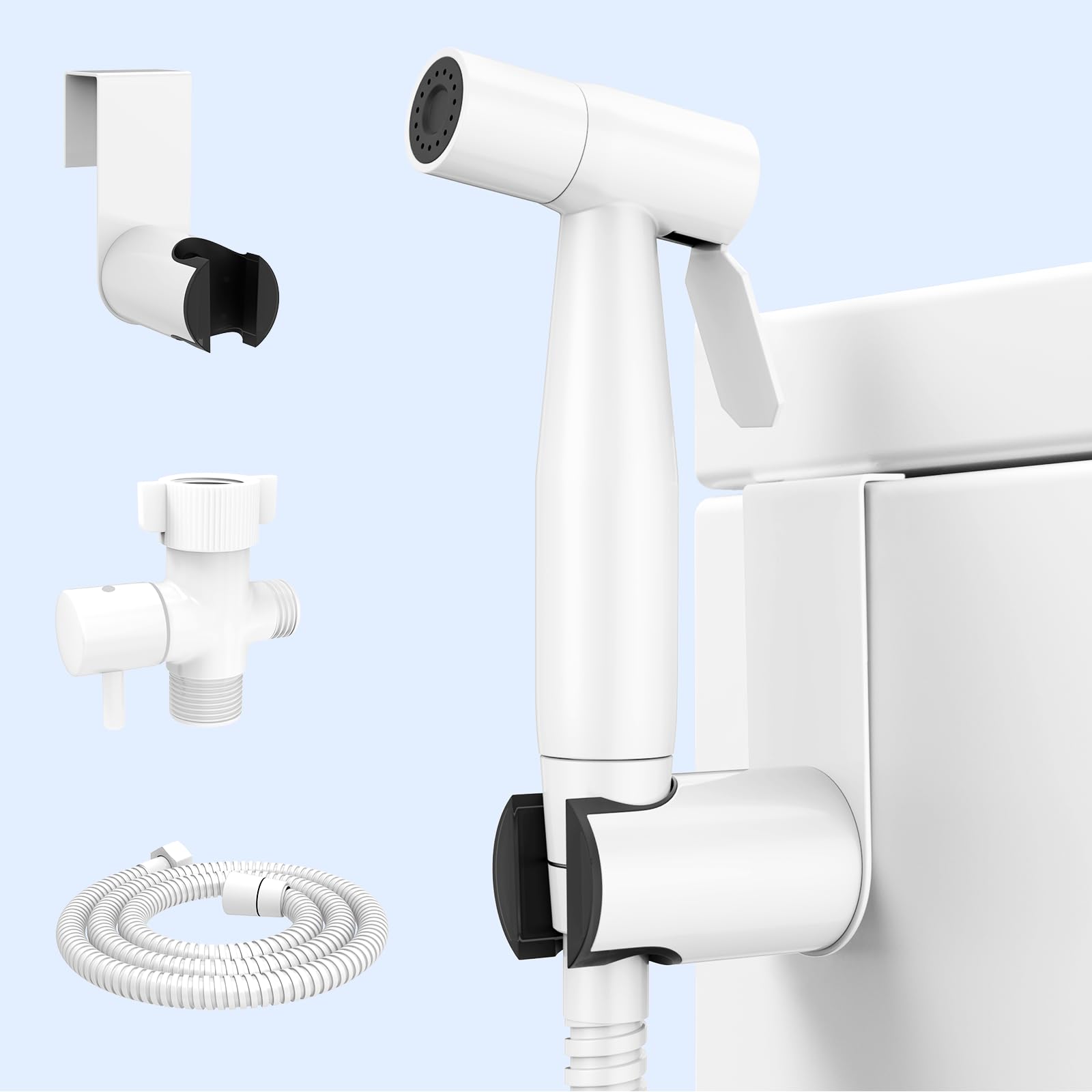 Arofa Bright White Bidet Sprayer handheld for precise cleansing.