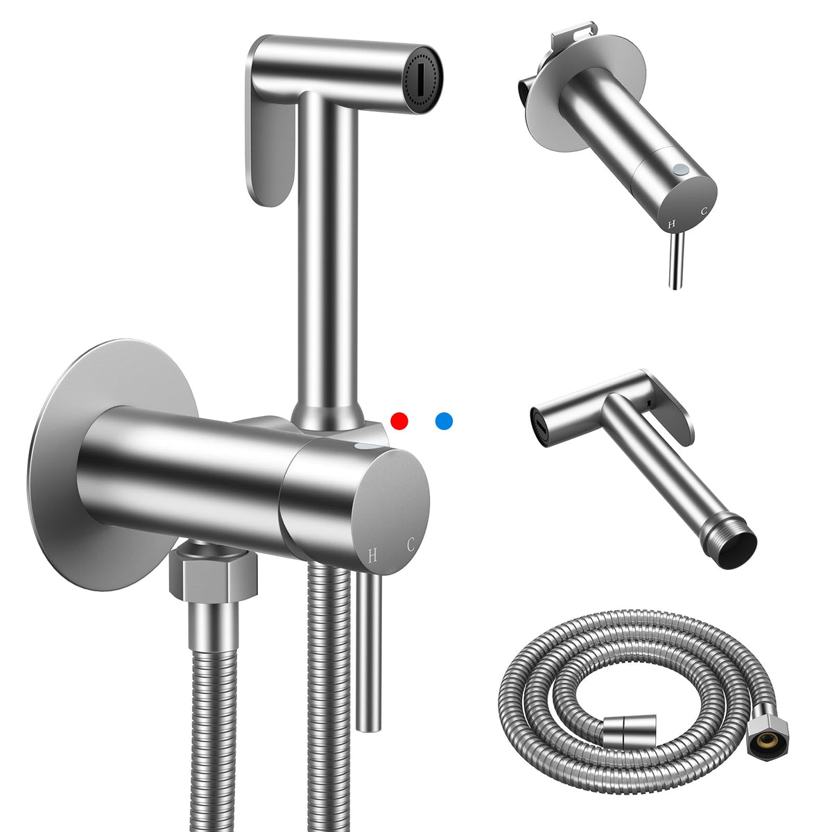 Arofa built-in hot and cold bidet sprayer wall mount for a clutter-free bathroom.