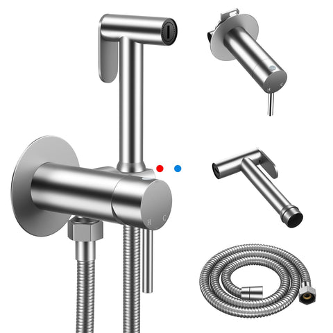 Arofa built-in hot and cold bidet sprayer wall mount for a clutter-free bathroom.