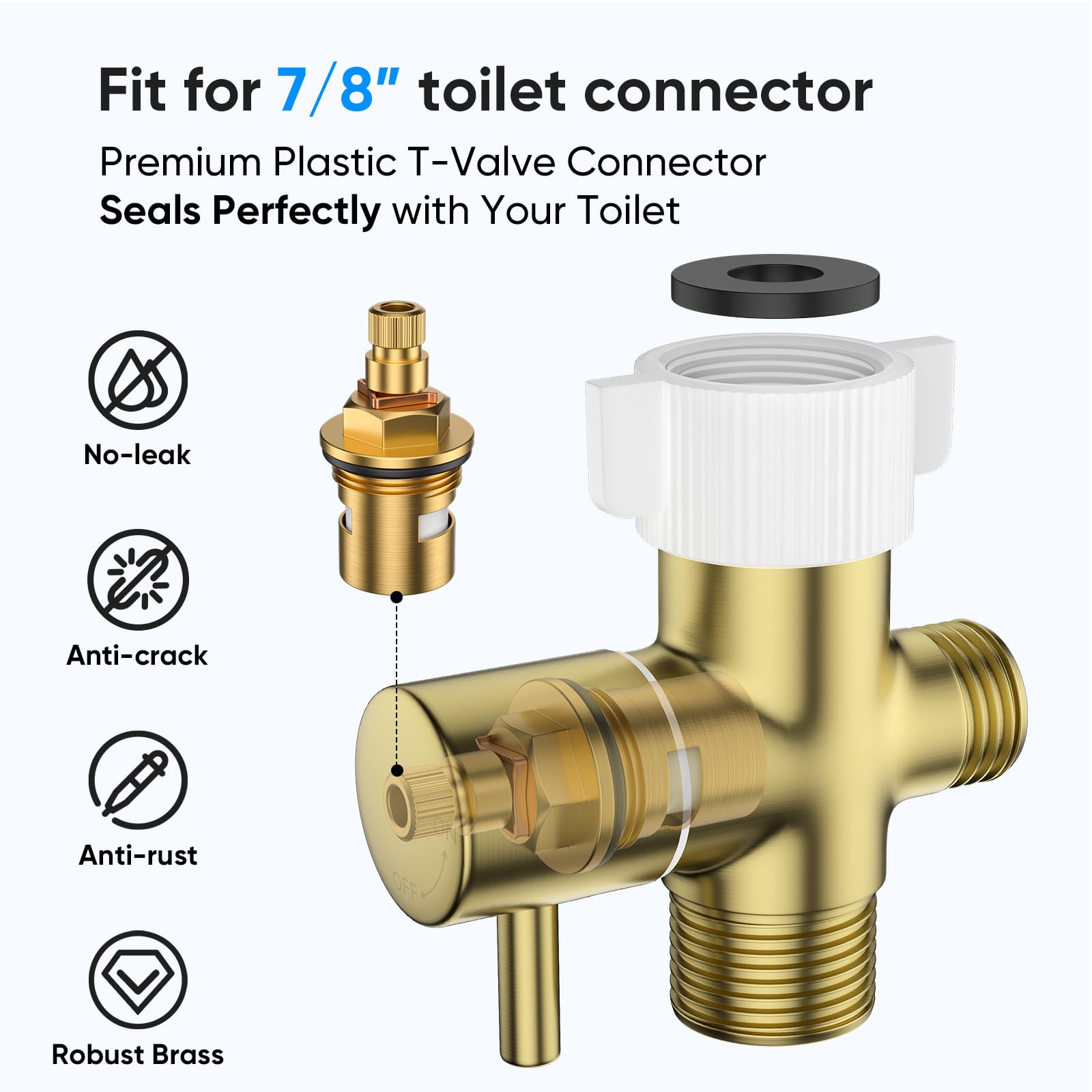 Arofa Gold bidet sprayer wall-mount option for versatile placement.