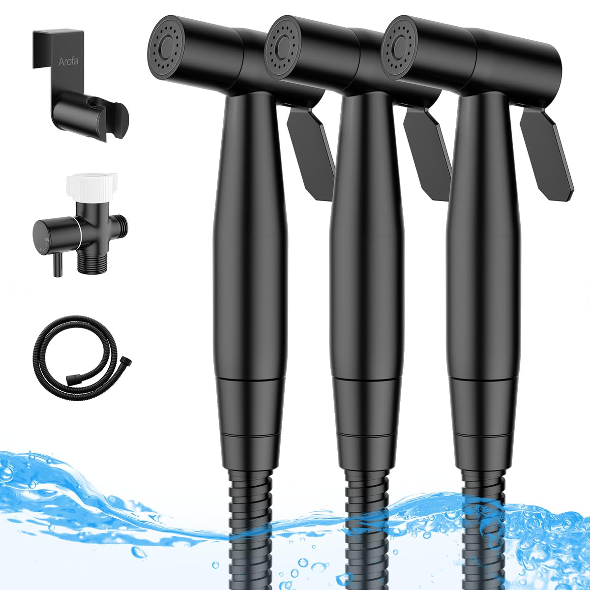 Arofa handheld bidet sprayer with brushed-nickel finish for adjustable cleaning