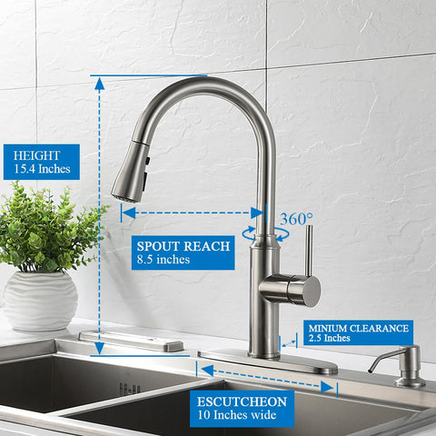 Arofa high-arc spout provides ample clearance for large pots