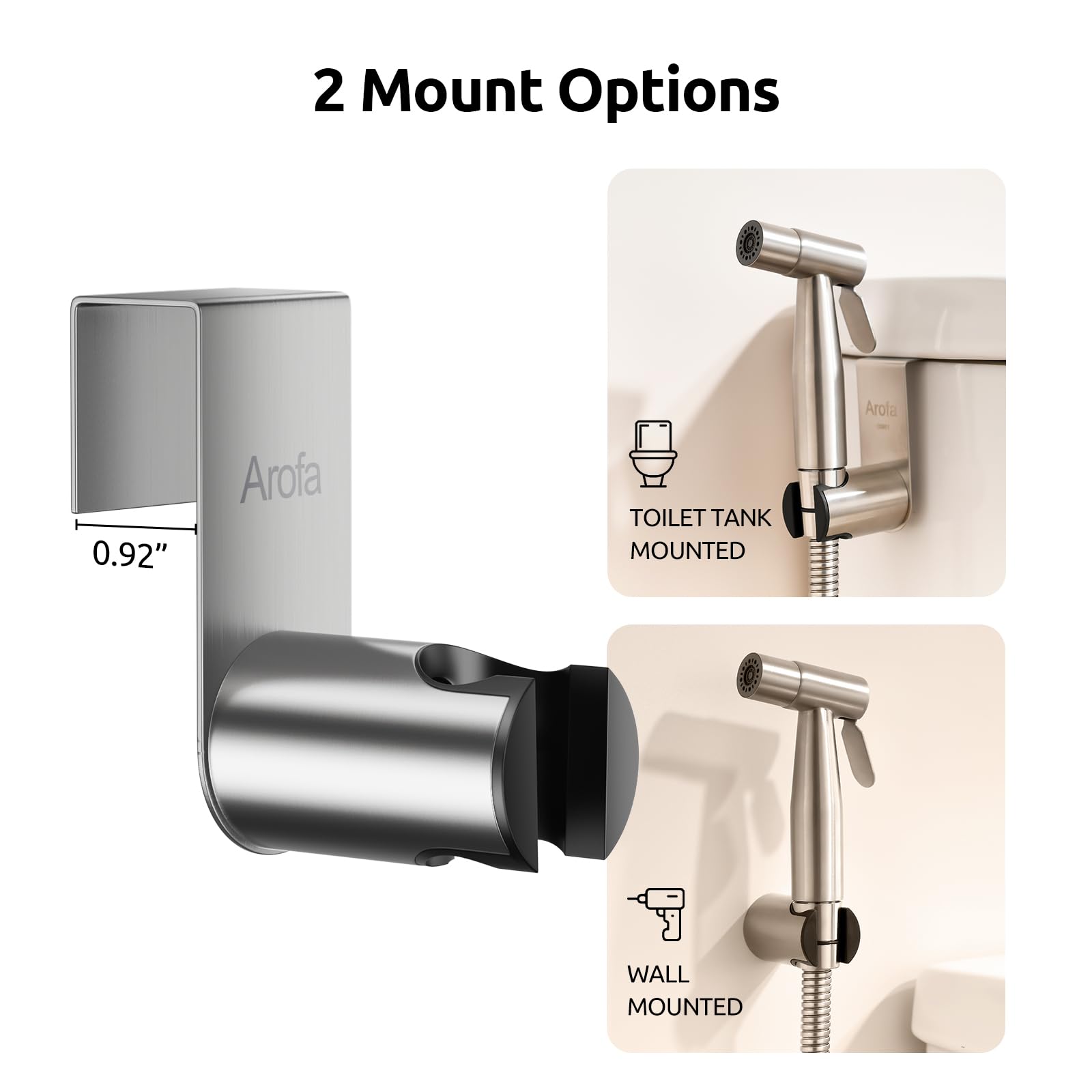 Arofa tank and wall mount compatible kit for US toilets