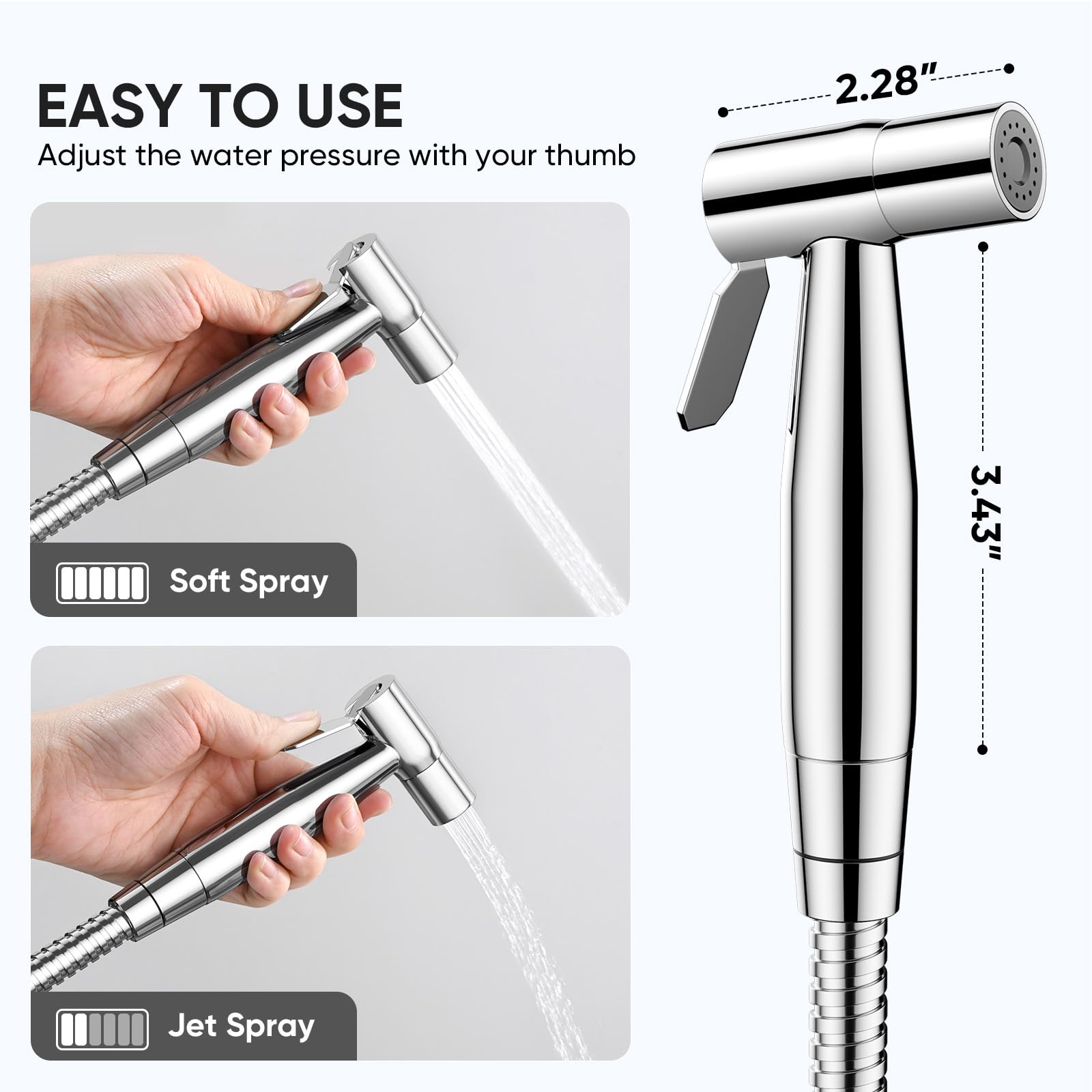 Arofa bidet sprayer installed directly on toilet saves space and simplifies setup