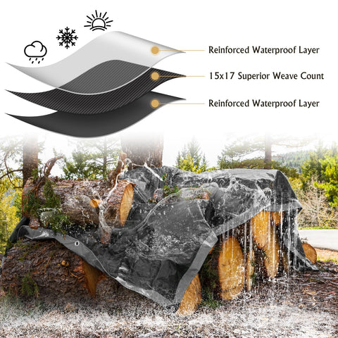 AROIC 16mil tarp in silver-black design for rugged outdoor use