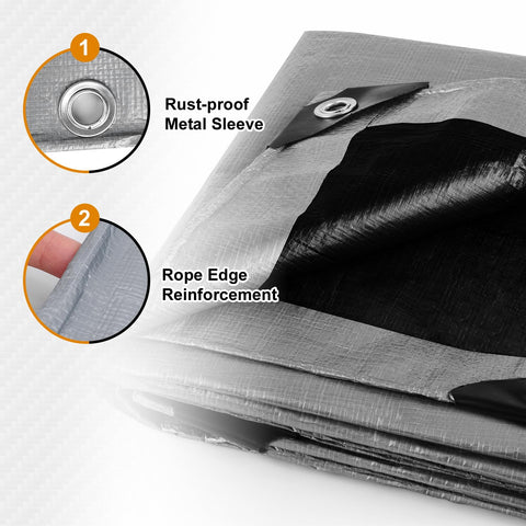 AROIC tarp with rustproof grommets enables secure anchoring