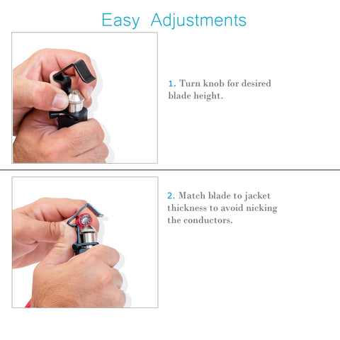 AROLAX Round Cable Stripper performing window slit with clean edge