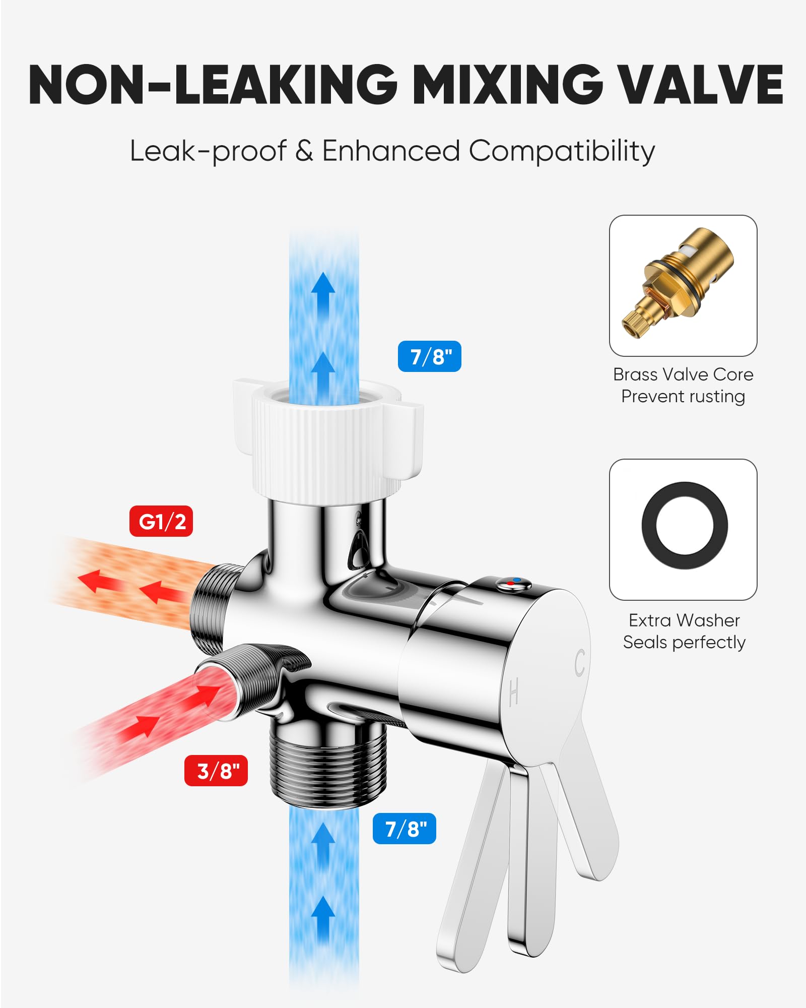 Arofa brass mixing valve ensures durable temperature control for year-round comfort