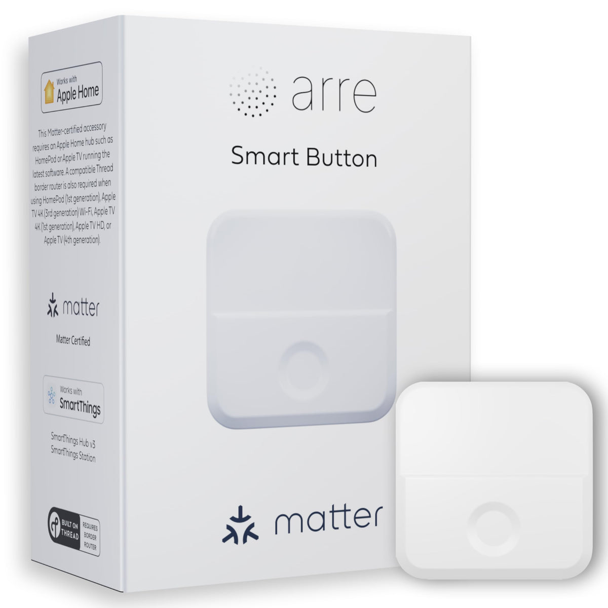 arre smart button front view, compact control for quick home automation scenes