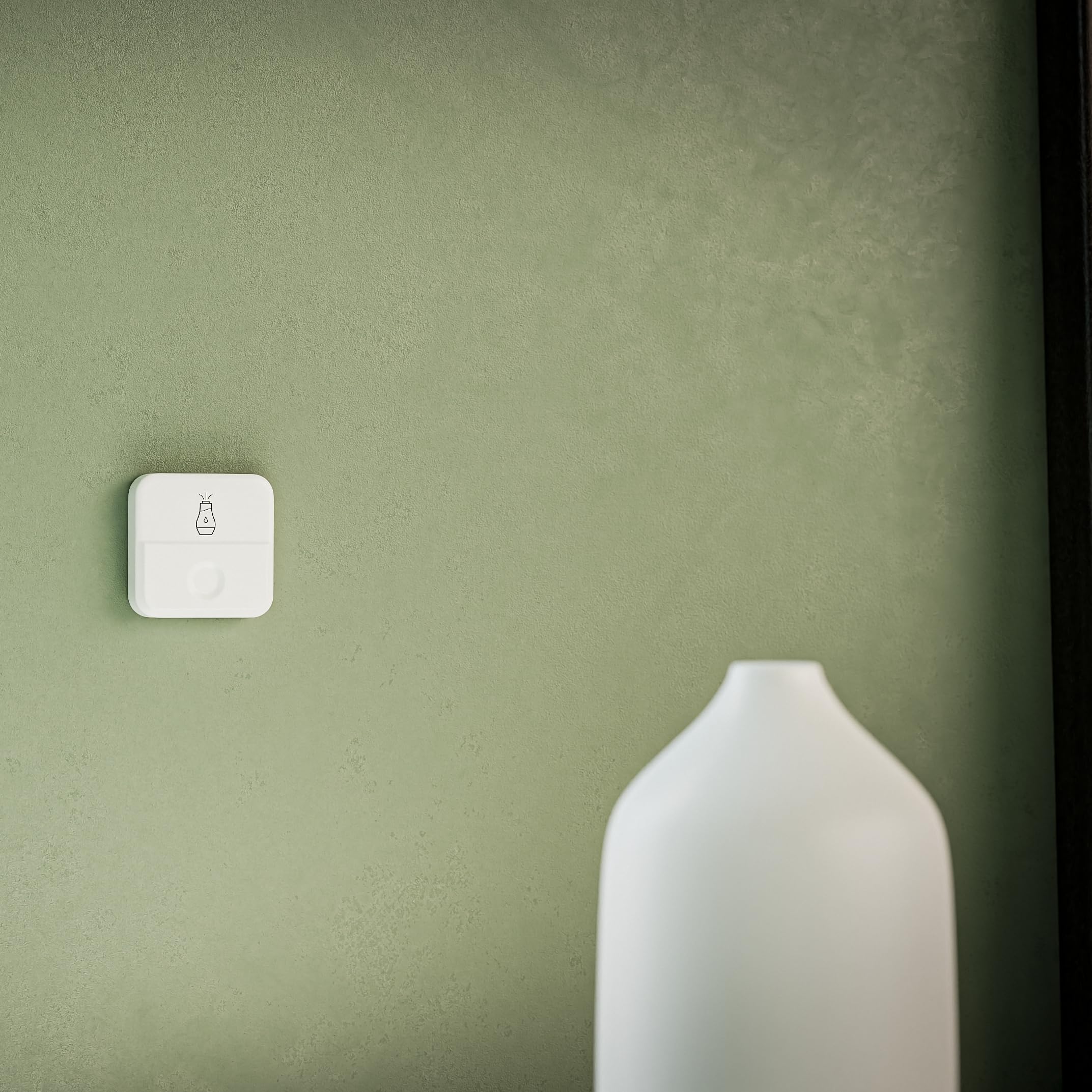 arre smart button in living room setup, quick press controls lights