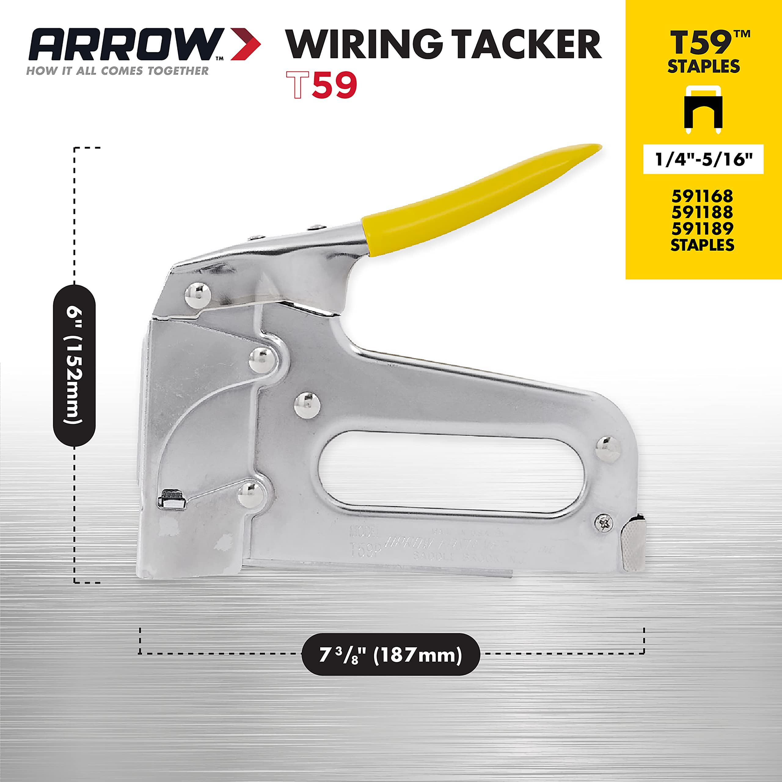 Arrow 5911 insulated fasteners close-up emphasizing three times stronger hold.