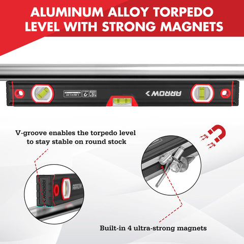 Arrow Fastener 16-inch level displays three high-visibility vials for quick angle checks.