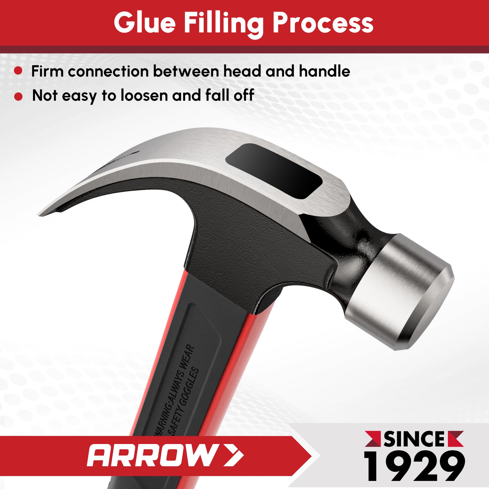 Arrow Fastener 16oz Claw Hammer black finish resists rust and wear.