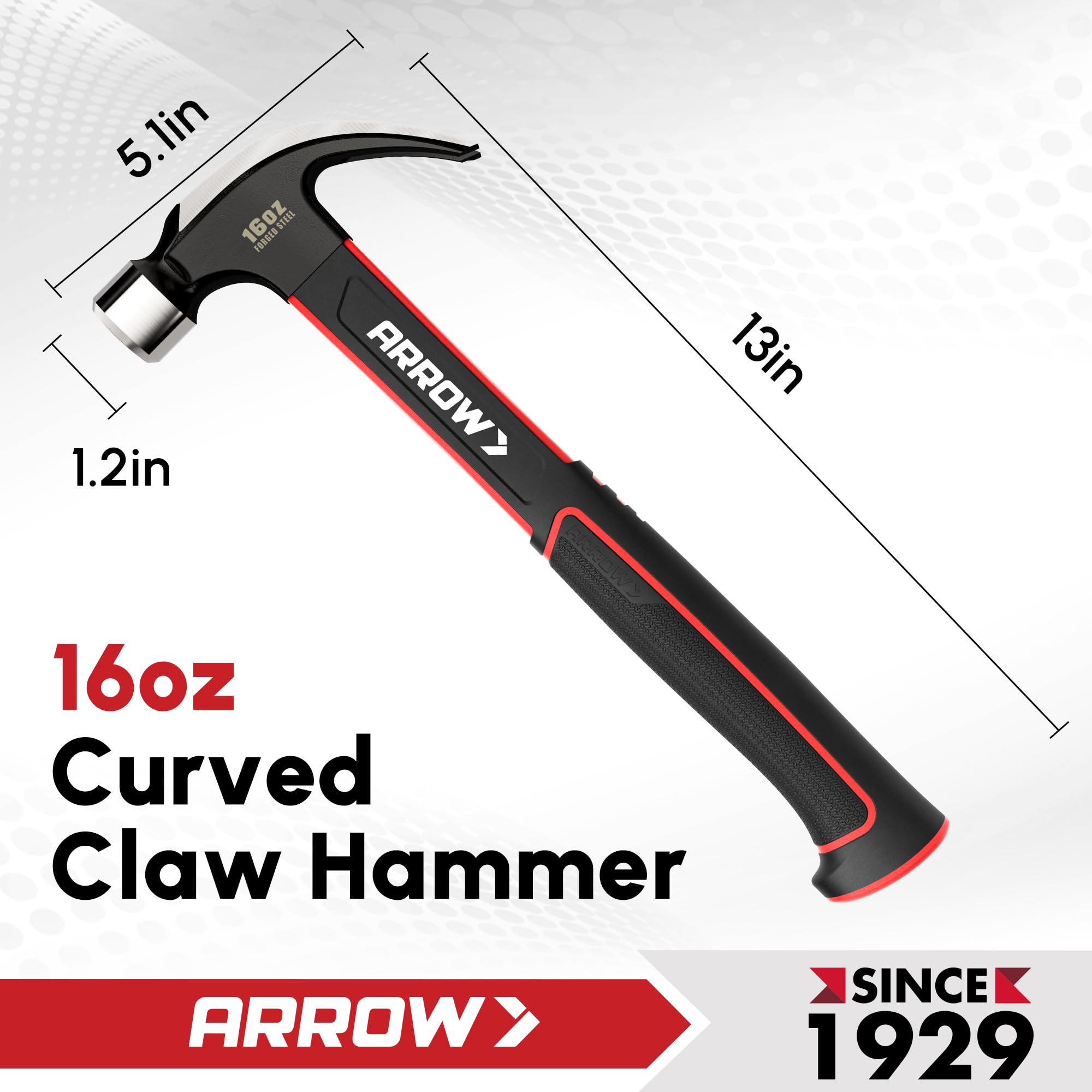 Arrow Fastener 16oz Claw Hammer curved claw in use reduces effort when pulling nails.