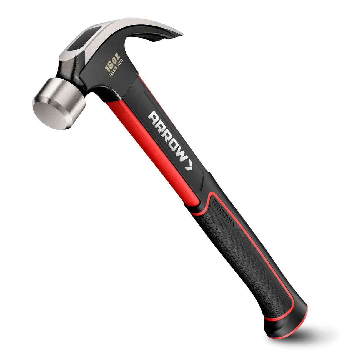 Arrow Fastener 16oz Claw Hammer full view shows durable forged steel head for reliable use.