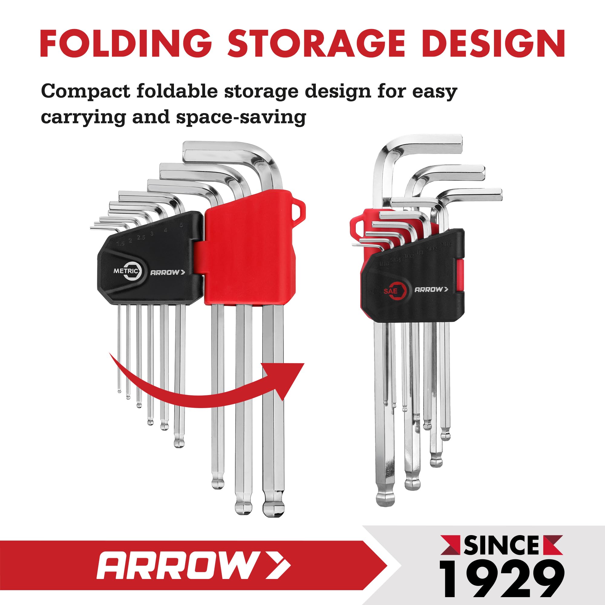 Arrow Fastener nine SAE and nine metric sizes cover most fasteners in home projects.