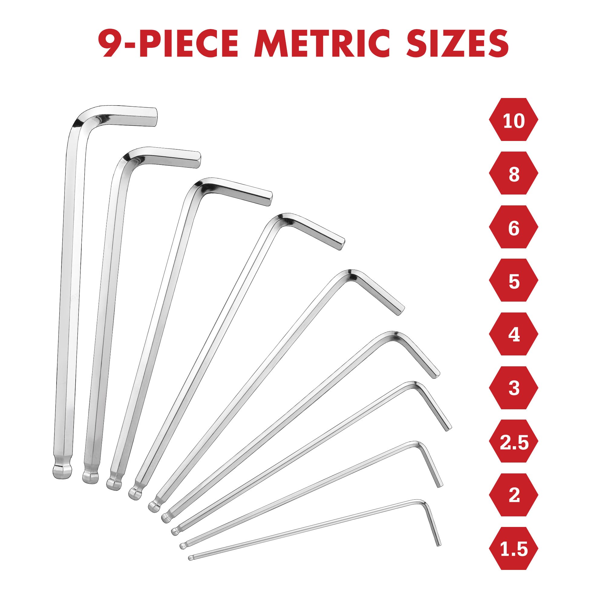 Arrow Fastener chrome vanadium Allen wrenches deliver durable performance for daily bicycle and furniture repairs.