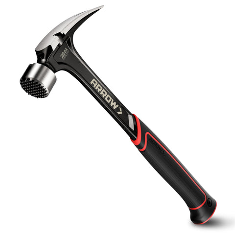 Arrow Fastener 20oz straight claw hammer with magnetic nail holder for quick starts