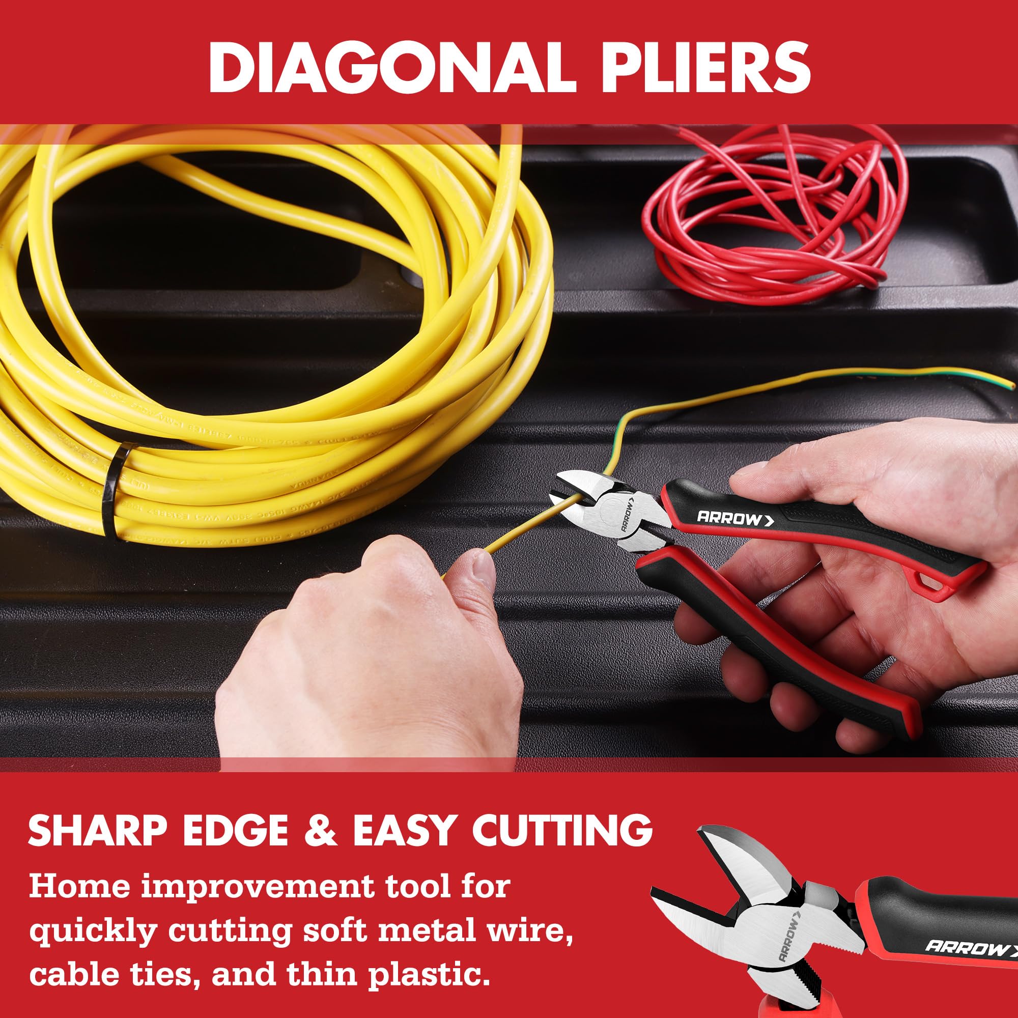 ARROW 3PC Pliers Set DIY repair scene, versatile for various home projects.