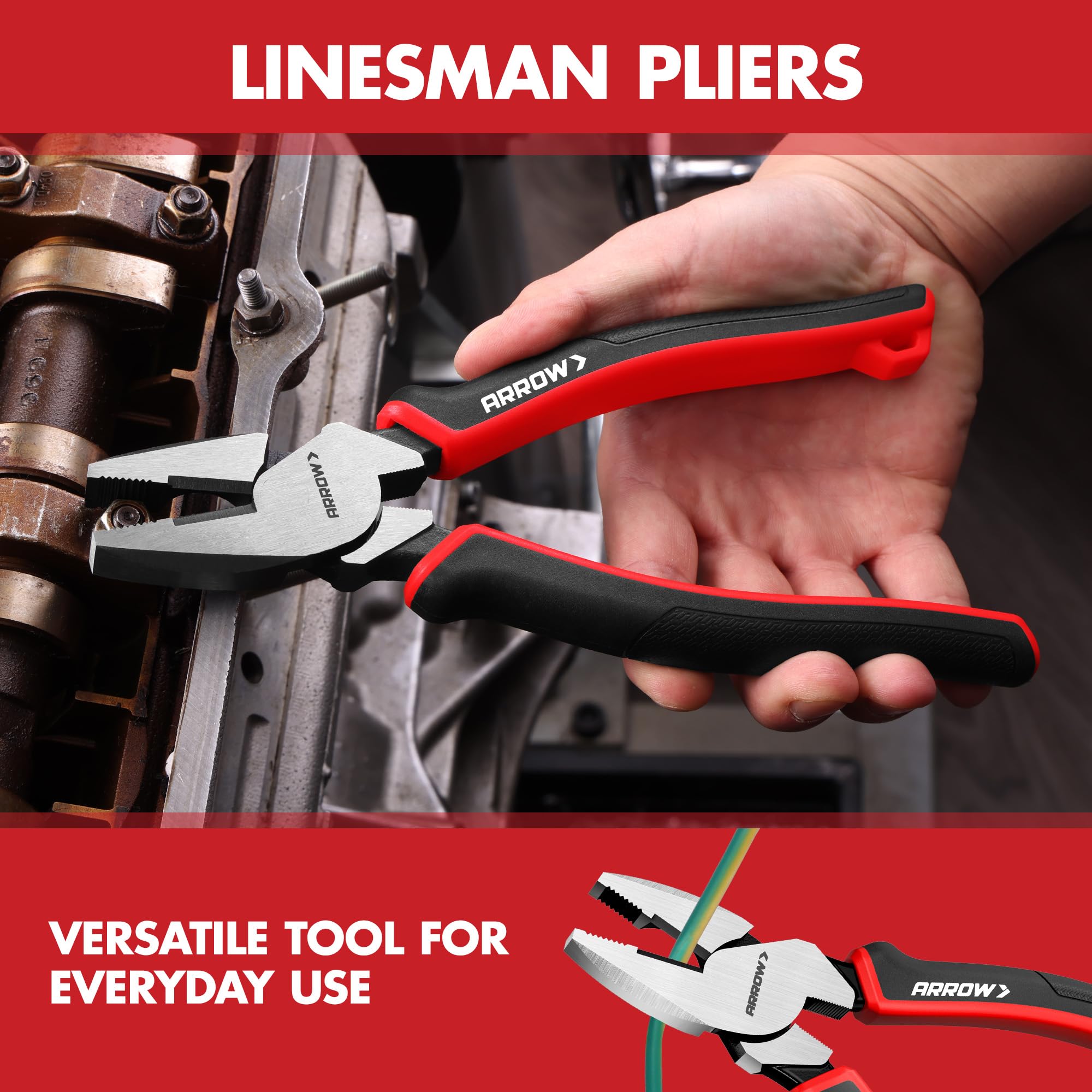ARROW 3PC Pliers Set electrician use, ideal for electrical projects and maintenance.