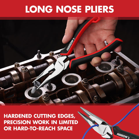 ARROW 3PC Pliers Set hanging hole design, easy storage in any workshop.